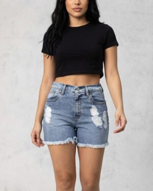 Short de Mezclilla con Destrucción